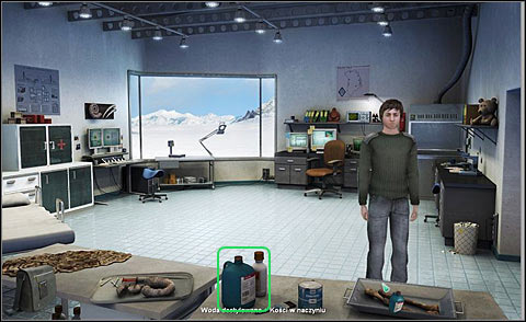 Put the container on the table - Clean the bones - Day 1 - Alpha Polaris - Game Guide and Walkthrough