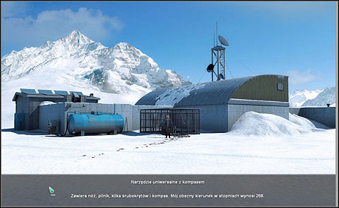 Standing in this position, open your bag and examine your current location using a multitool with compass (click RMB on it) - Track the bear down - Day 2 - Alpha Polaris - Game Guide and Walkthrough