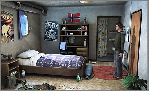 What you need next is alcohol which can be found in Runes room - Bombe Alaska - Day 2 - Alpha Polaris - Game Guide and Walkthrough