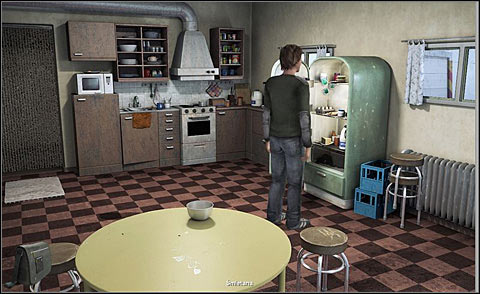 Open the fridge and take a household cream from the top shelf - Bombe Alaska - Day 2 - Alpha Polaris - Game Guide and Walkthrough