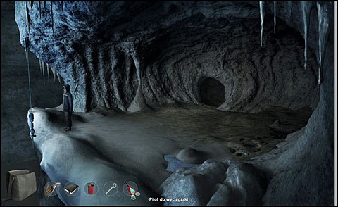 Go outside the cave and use a winch remote to lower down the probe - Find answers in a cave - Day 3 - Alpha Polaris - Game Guide and Walkthrough