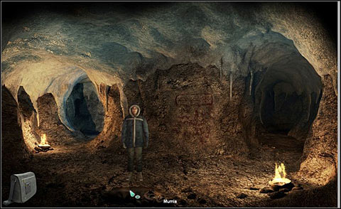 Take a look at mummified corpse at the screen bottom - Find answers in a cave - Day 3 - Alpha Polaris - Game Guide and Walkthrough