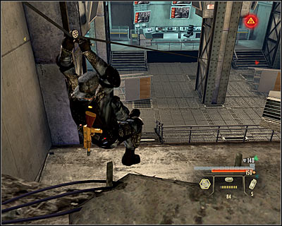 Approach the hole in the left wall (M21A, 19) and shoot the enemies below from this spot - Walkthrough - The finale - Infiltrate Alpha Protocol - Walkthrough - The finale - Alpha Protocol: The Espionage RPG - Game Guide and Walkthrough