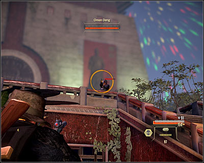 You will begin to the south (M20C, 1) from the place where Omen Deng is standing - Walkthrough - Taipei - Stop Omen Deng at Memorial Rally - Walkthrough - Taipei - Alpha Protocol: The Espionage RPG - Game Guide and Walkthrough