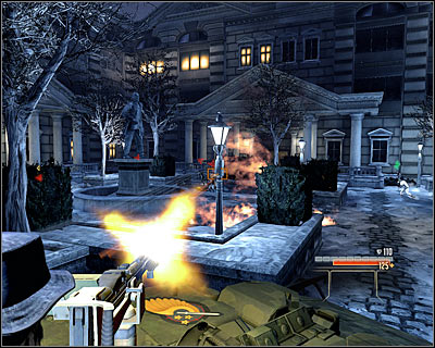 You begin the mission at the northern part of the mansion (M9, 1), onboard an armoured vehicle - Walkthrough - Moscow - Assault Braykos Mansion - Walkthrough - Moscow - Alpha Protocol: The Espionage RPG - Game Guide and Walkthrough