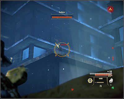 Additionally you have to look out for a sniper who can appear on the roof of the western building (M8A, 10) - Walkthrough - Moscow - Intercept Surkov at US Embassy - Walkthrough - Moscow - Alpha Protocol: The Espionage RPG - Game Guide and Walkthrough