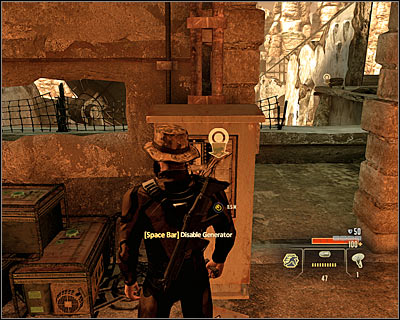 I'd suggest getting to the main goal of this mission only after securing and checking out the whole area - Walkthrough - Saudi Arabia - Investigate Jizan Weapon Stockpile - Walkthrough - Saudi Arabia - Alpha Protocol: The Espionage RPG - Game Guide and Walkthrough