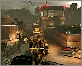 Option 3 - use the balconies of the southern hangar and ride down the line - Walkthrough - Saudi Arabia - Bug Al-Samad Airfield - Walkthrough - Saudi Arabia - Alpha Protocol: The Espionage RPG - Game Guide and Walkthrough