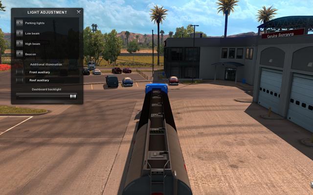 Therefore use the high beam as well ([F4] + [3]) - Setting mirrors, lights and seat - Driving your truck across the States - American Truck Simulator - Game Guide and Walkthrough