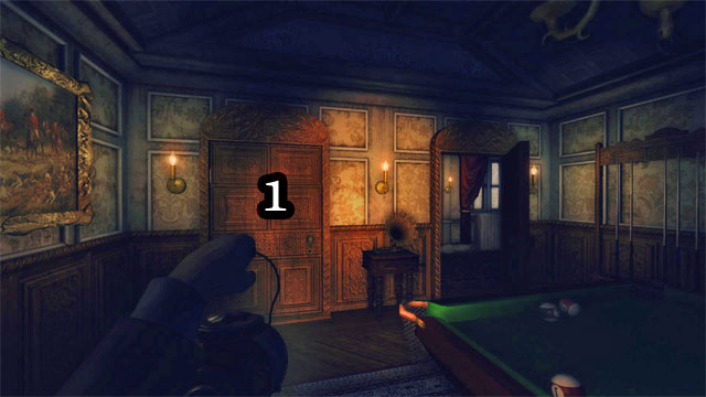 Return to the room with the billiard table and open the door on the left [1] - The Residence - Part Two | Walkthrough - Walkthrough - Amnesia: A Machine for Pigs Game Guide
