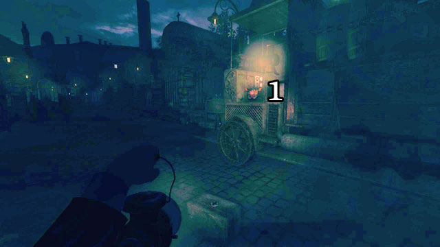 With the canister in your hands, return to the car in front of the church and place it where it should go - Offices and The Warehouse | Walkthrough - Walkthrough - Amnesia: A Machine for Pigs Game Guide