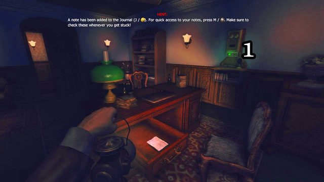 It is in the room with rifleh hanging on the wall [1] - The Residence - Part One | Collectibles - Collectibles - Amnesia: A Machine for Pigs Game Guide