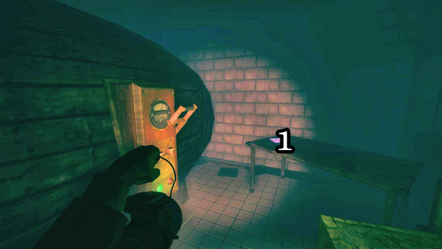 Another note is next to the barrel with the first ingredient [1] (a warning) - Liquid Mixer | Collectibles - Collectibles - Amnesia: A Machine for Pigs Game Guide