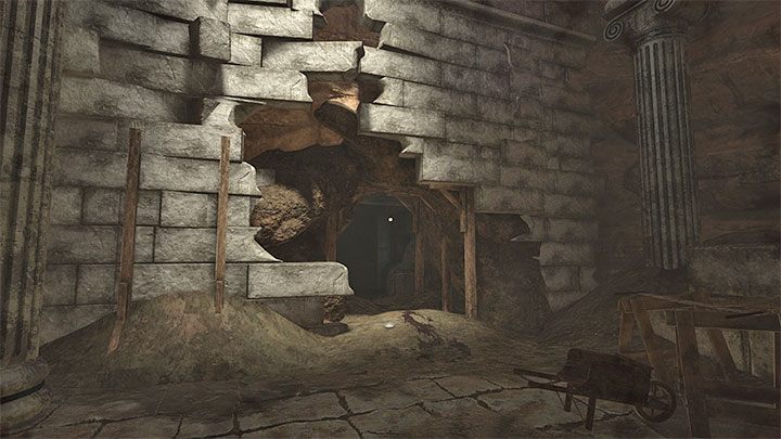 After you have explored the entire area, choose the left path shown in the picture - the one that leads through the large, damaged fragment of the wall - Amnesia Rebirth: The Portal Chamber (2th visit) - walkthrough, secrets - Walkthrough - Amnesia Rebirth Guide