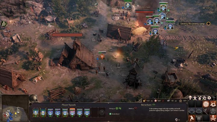 Wait for the enemies to attack and charge at the village C (located west) - destroy marauders base while you are moving to the destination - The Last Impediment, Ulf Ironbeard - Viking Walkthrough - Ulf Ironbeard - Ancestors Legacy Game Guide