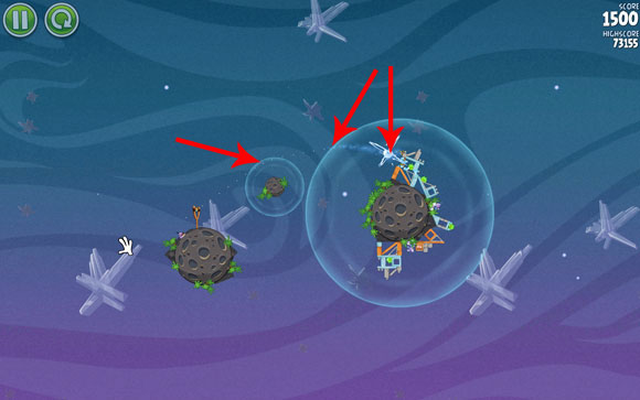 The sequence of birds doesn't really matter, as each of them takes care of one part of the planet - Level 2-25 - Cold Cuts - Angry Birds Space - Game Guide and Walkthrough