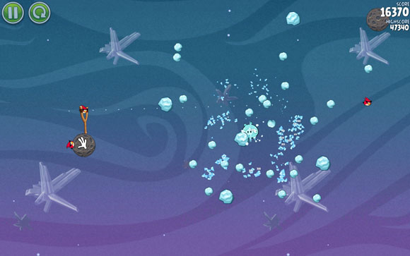 As a result, you should get the total annihilation as pictured above - Level 2-1 - Cold Cuts - Angry Birds Space - Game Guide and Walkthrough