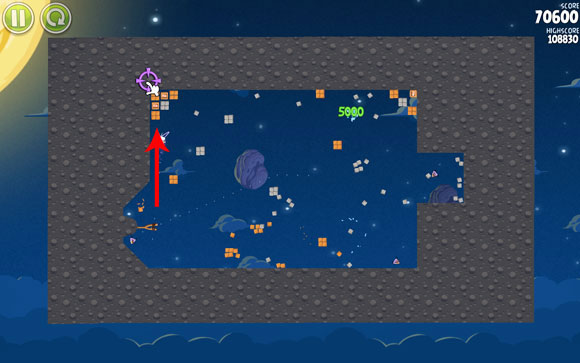 With any luck, you should eliminate all the pigs - Level 1-29 - Pig Bang - Angry Birds Space - Game Guide and Walkthrough