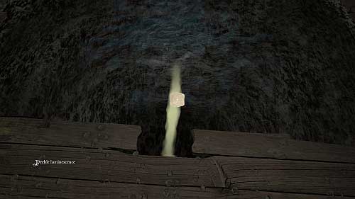 Turn back and look at the puddle where you will see feeble luminescence (picture) - House - part 1 - Walkthrough - Anna Game Guide & Walkthrough