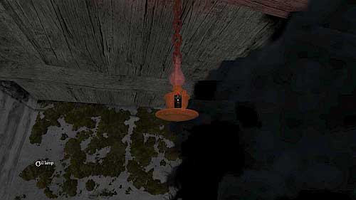 Get up and use oil on the oil lamp (picture) hanging under the ceiling - House - part 1 - Walkthrough - Anna Game Guide & Walkthrough