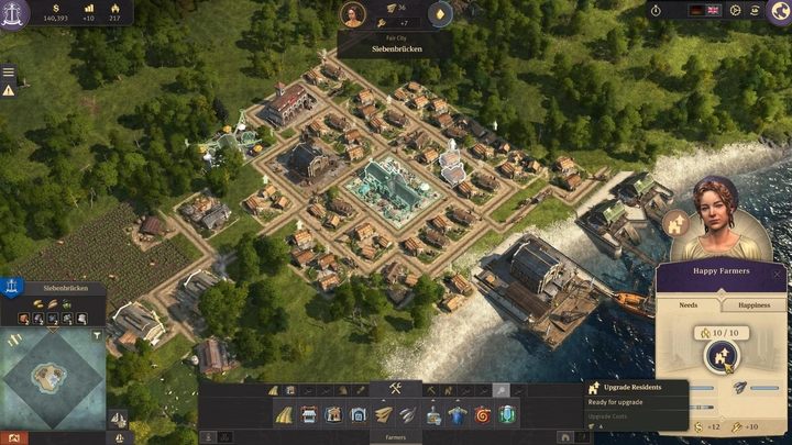 Wait for the products to reach the marketplace - select one of the farmer residences and upgrade your peasants to workers - Anno 1800: 5 steps to build an epic empire - City management - Anno 1800 Game Guide