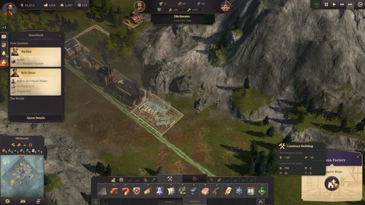 When you start producing steel, you will be able to build a Weapon Factory - Anno 1800: Chapter 2 - A Sign of Fire Walkthrough - Campaign - Anno 1800 Game Guide