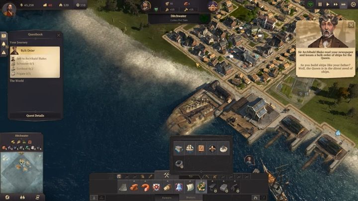Get enough steel and cannons to be able to start producing ships ordered by Archibald Blake - Anno 1800: Chapter 2 - A Sign of Fire Walkthrough - Campaign - Anno 1800 Game Guide