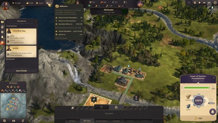 Your objective is to build a Court of Justice - your uncles trial will take place in that building - Anno 1800: Chapter 4 - The Torch Passes Walkthrough - Campaign - Anno 1800 Game Guide