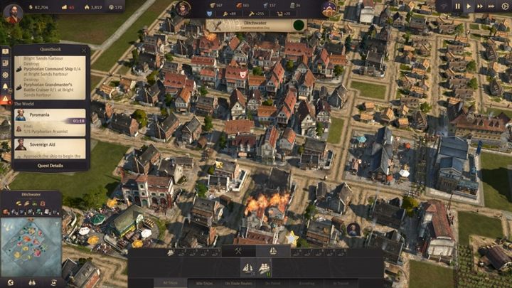 The enemy will also cause you problems on your soil by setting fire - Anno 1800: Chapter 4 - The Torch Passes Walkthrough - Campaign - Anno 1800 Game Guide