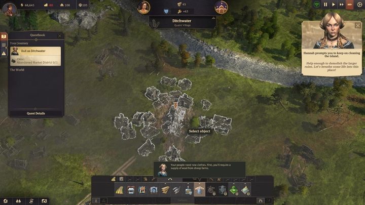 This time you have to clean up the next outstanding structures, click on the Abandoned Market District to be able to go further - Anno 1800: Chapter 1 - A Tale of Two Brothers Walkthrough - Campaign - Anno 1800 Game Guide