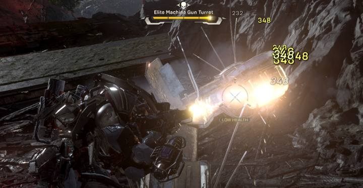If you are playing alone, the efficient method of fighting the turret is to approach it and fire at the fuel tank, all while performing circular movements - the turret rotates slower than the player, so you wont get hit - Enemies and bosses in Anthem - Basics - Anthem Guide