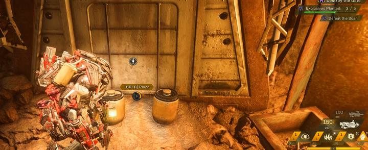 Your next objective is similar to the previous one - you need to find five containers which installed underneath the door will unlock it - The Temple of Scar | Strongholds in Anthem - Strongholds - Anthem Guide