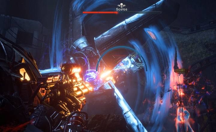 During his attacks, Escari uses a powerful turret with a high rate of fire; the second attack is guided rockets - The Temple of Scar | Strongholds in Anthem - Strongholds - Anthem Guide