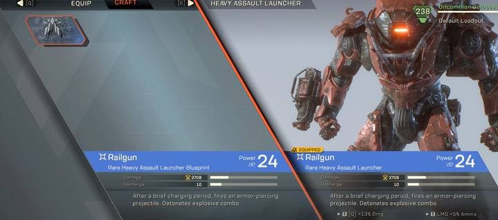 Go to the Blueprints tab to check which items you can craft. - Crafting in Anthem - Crafting - Anthem Guide