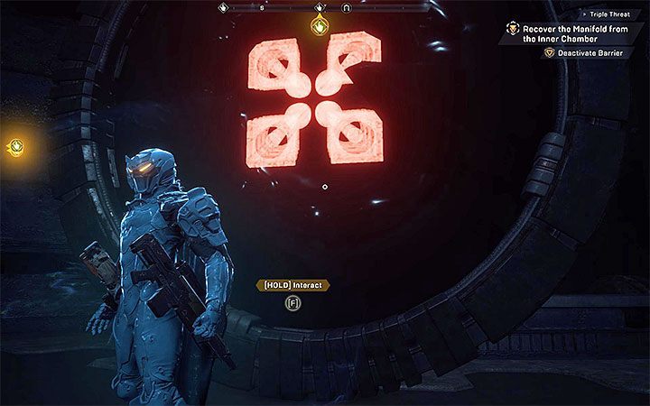 There are three gates in the chamber (see the picture above) - Triple Threat | Anthem story missions walkthrough - Story missions - Anthem Guide