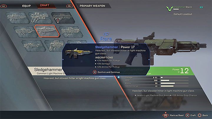 If you meet all the requirements, you can hold the crafting button - How to create new weapons in Anthem? - Crafting - Anthem Guide