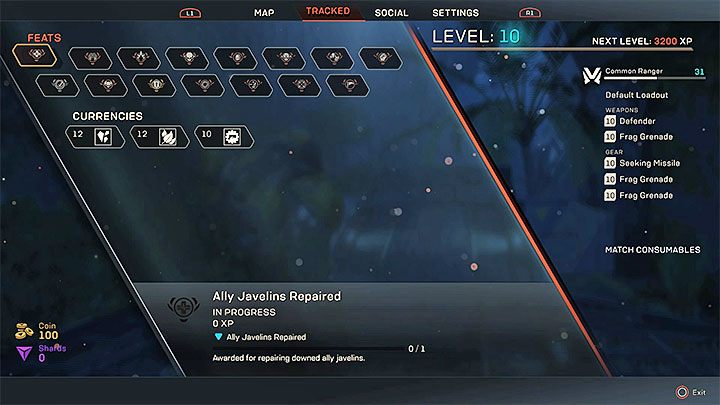 Feats are one of the challenges categories in Anthem - How to gain XP faster in Anthem? - Basics - Anthem Guide