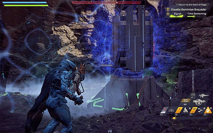 The game will now block the option to fly - destroy a device called Grounder - Repairs and Inspiration; Return to the Heart of Rage | Anthem walkthrough - Story missions - Anthem Guide