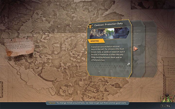 You can get this contract from the notice board near the Freelancer kiosk (you dont have to speak with Yarrow) - Freelancers | Anthem Agent Missions Walkthrough - Agent Missions - Anthem Guide