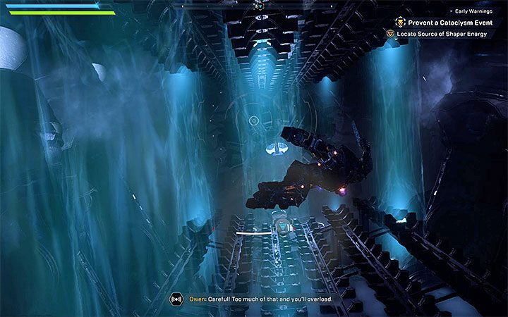 After you deliver five echoes, you have to fly into the large tunnel - Early Warnings | Anthem story missions walkthrough - Story missions - Anthem Guide