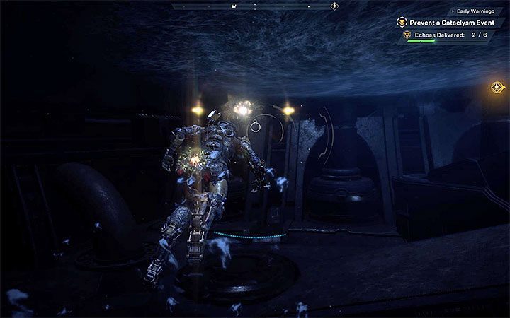 After you get to the new room, you have to locate 6 new echoes and deliver them to the central device - Early Warnings | Anthem story missions walkthrough - Story missions - Anthem Guide