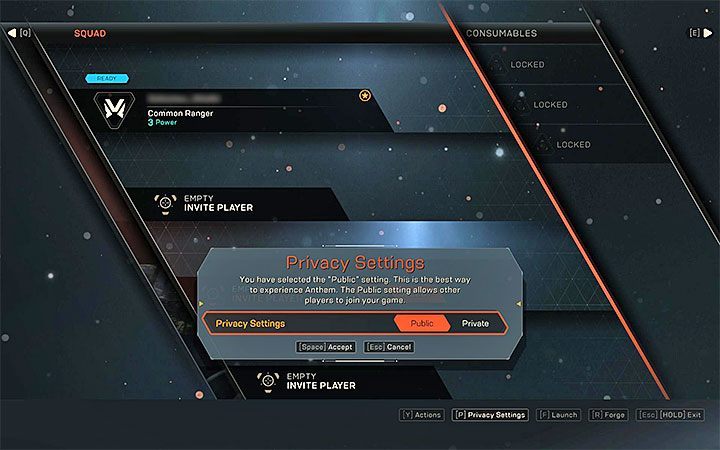 Before starting this mission, you can change privacy settings - Lost Arcanist | Anthem story missions walkthrough - Story missions - Anthem Guide