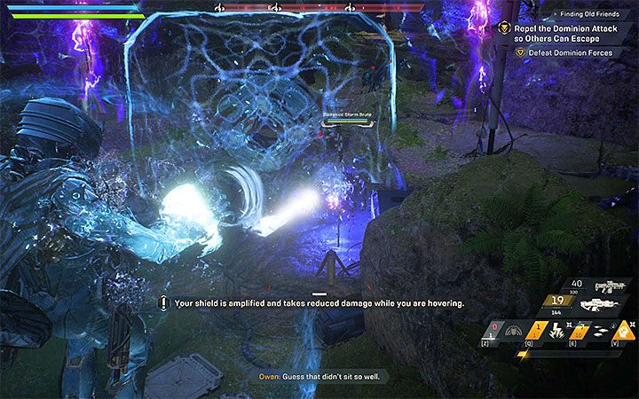 The meeting gets interrupted by the Dominion forces - Finding Old Friends | Anthem story missions walkthrough - Story missions - Anthem Guide