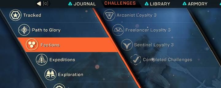 Open the journal to check your reputation progress and rewards. - Reputation and factions in Anthem - Basics - Anthem Guide