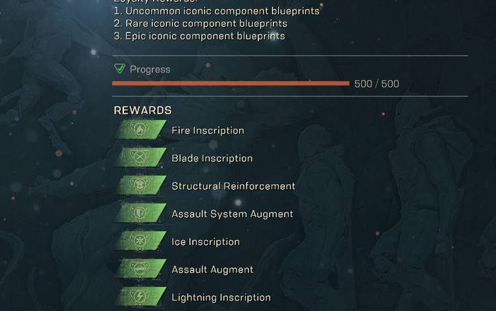 Uncommon Iconic Modules Blueprints - Reputation and factions in Anthem - Basics - Anthem Guide