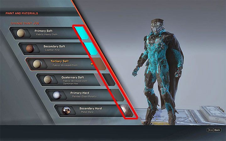 This window gives you the option to change various elements of your armor - Where can I change the color of my Javelin in Anthem? - FAQ - Anthem Guide