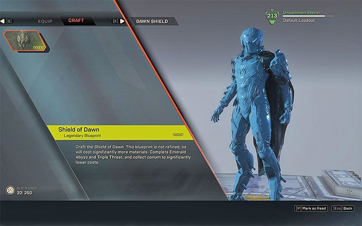 Once you have met the minimum requirements, you can meet with Faye and craft the Dawn Shield at the Forge - Crafting the Dawn Shield | Anthem story missions walkthrough - Story missions - Anthem Guide
