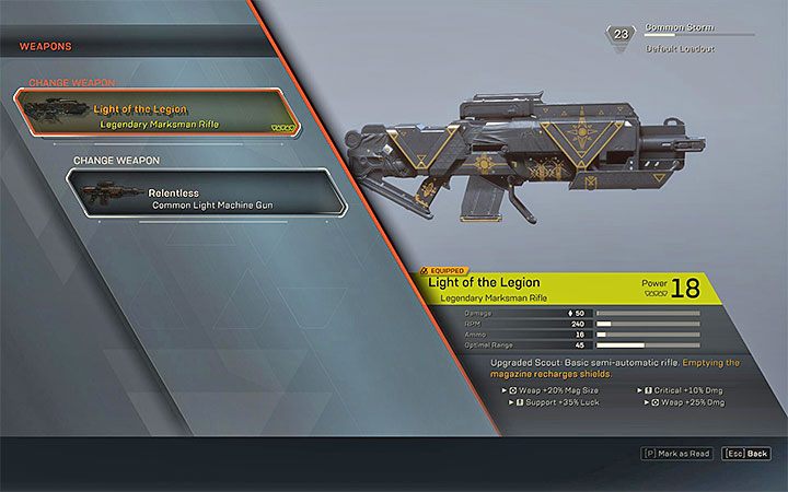 Reward: New weapon slot - Levelling up in Anthem - Basics - Anthem Guide
