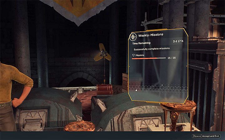 By examining the hourglasses, you can learn about one challenge of each of the groups - Daily, weekly, and monthly challenges in Anthem - Basics - Anthem Guide