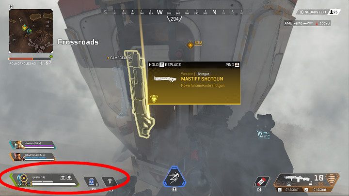 In Apex Legends, each legend begins the game with 100 health - Interface in Apex Legends - Starting tips - Apex Legends Guide